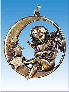 Medalhão Anjo Tocando 03